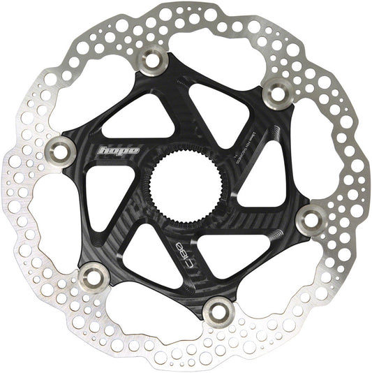 Hope MTB Floating Centre-Lock Disc Brake Rotor - 180mm Center-Lock Black Disc Rotor Hope   