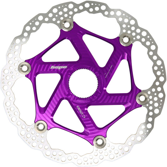 Hope MTB Floating Centre-Lock Disc Brake Rotor - 200mm Center-Lock Purple Disc Rotor Hope   