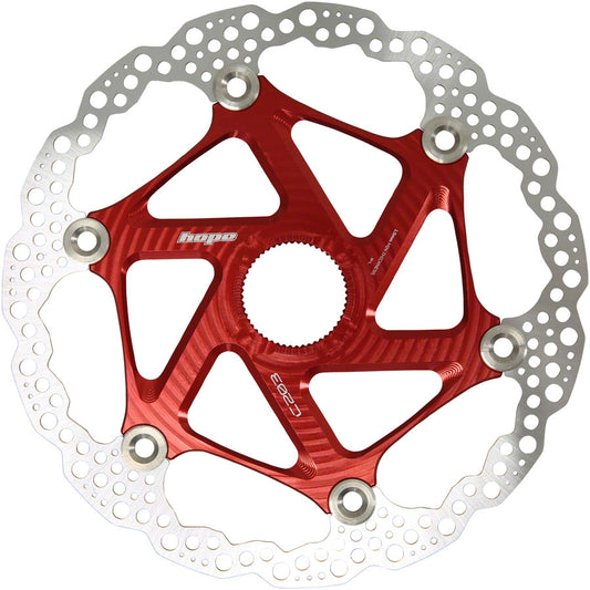 Hope MTB Floating Centre-Lock Disc Brake Rotor - 203mm Center-Lock Red Disc Rotor Hope   
