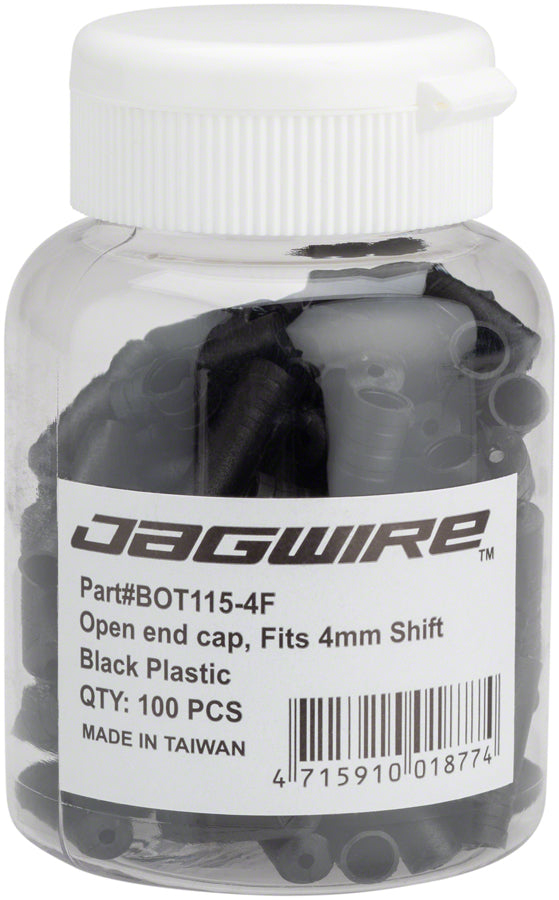 Jagwire 4mm Open Nylon End Caps Bottle of 100 Black Cables and Housing Jagwire   