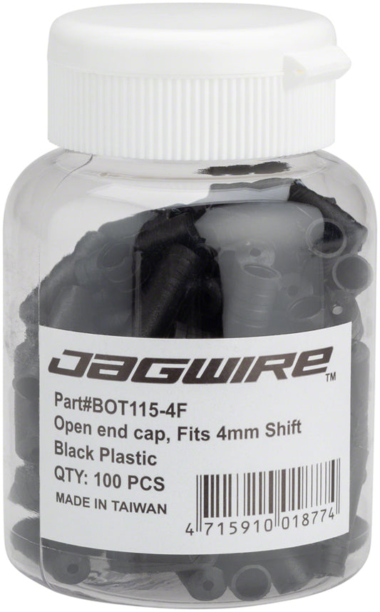 Jagwire 4mm Open Nylon End Caps Bottle of 100 Black Cables and Housing Jagwire   