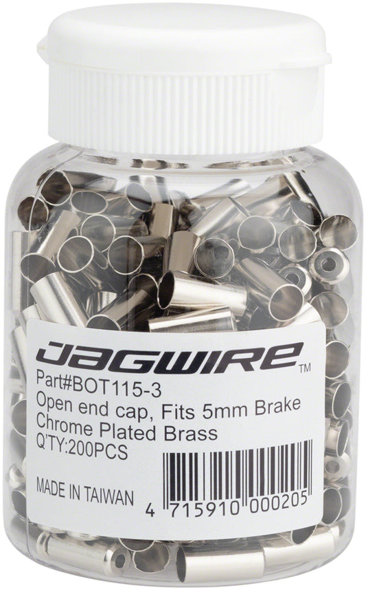 Jagwire 5mm Open End Caps Bottle of 200 Chrome Plated Cables and Housing Jagwire   