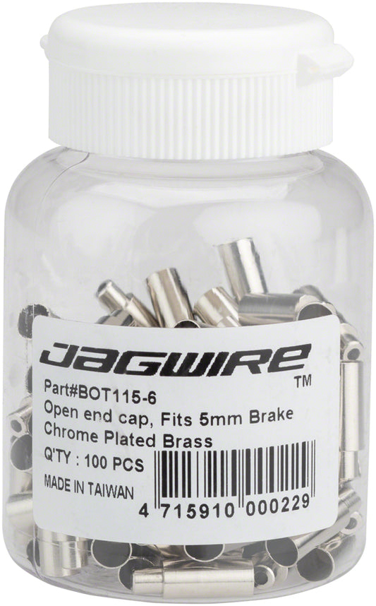 Jagwire 5mm to 4mm Step Down Open End Caps Bottle of 100 Chrome Plated Cables and Housing Jagwire   
