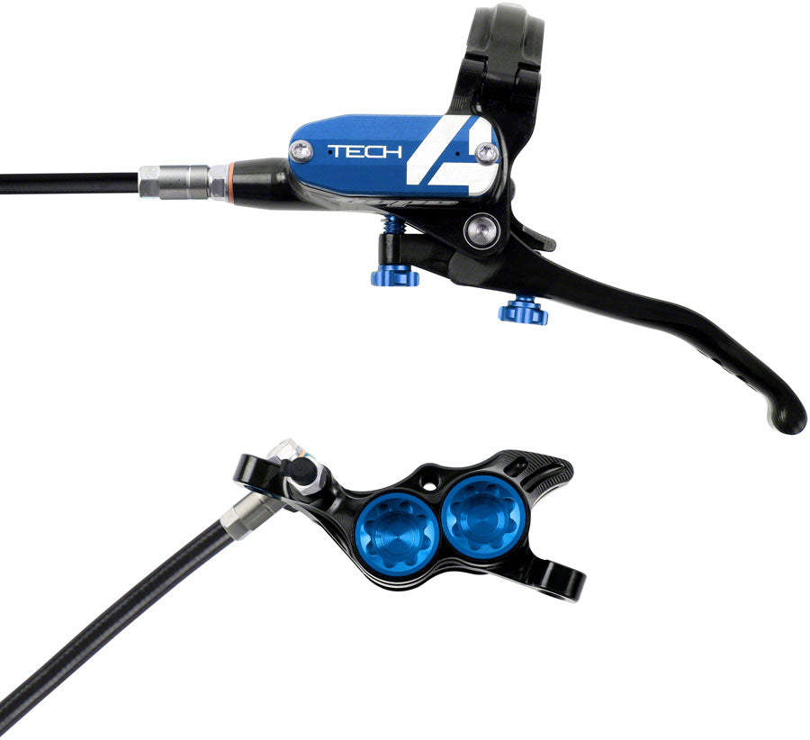 Hope Tech 4 E4 Disc Brake and Lever Set - Rear Hydraulic Post Mount Blue Disc Brake & Lever Hope   