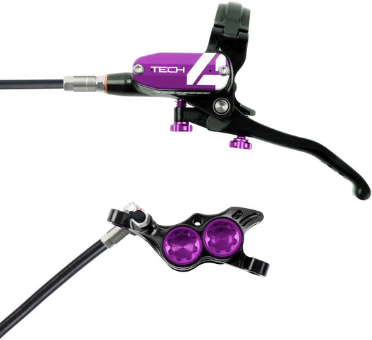 Hope Tech 4 E4 Disc Brake and Lever Set - Front Hydraulic Post Mount Purple Disc Brake & Lever Hope   