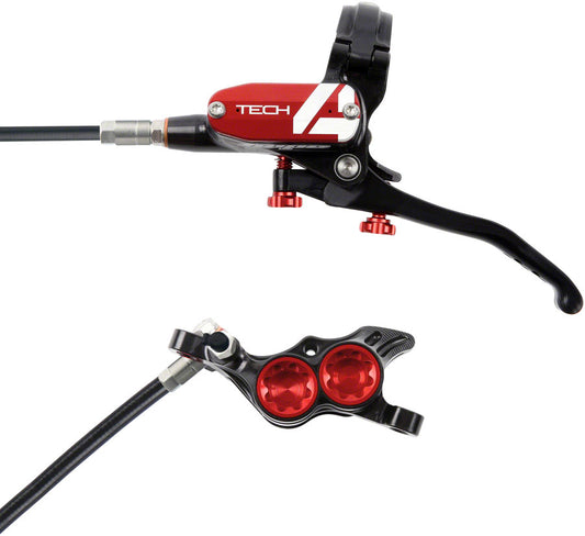 Hope Tech 4 E4 Disc Brake and Lever Set - Rear Hydraulic Post Mount Red Disc Brake & Lever Hope   