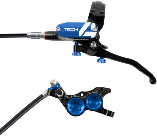 Hope Tech 4 V4 Disc Brake and Lever Set - Rear Hydraulic Post Mount Blue Disc Brake & Lever Hope   