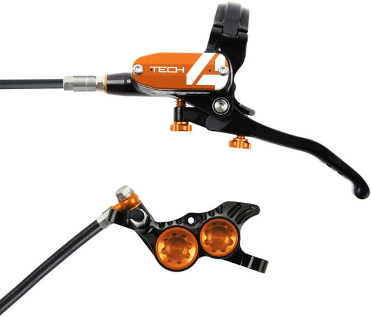 Hope Tech 4 V4 Disc Brake and Lever Set - Rear Hydraulic Post Mount Orange Disc Brake & Lever Hope   