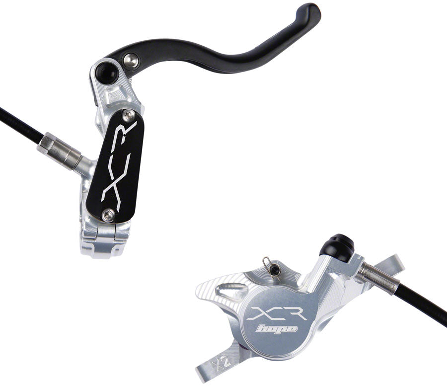 Hope XCR Pro X2 Disc Brake and Lever Set - Rear Hydraulic Post Mount Silver Disc Brake & Lever Hope   