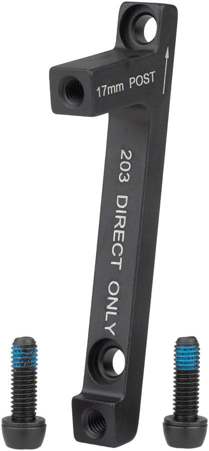 SRAM Post Bracket 17P - 203mm Rear Mount to 220mm Rotor Adaptor Includes Stainless Caliper Mounting Bolts BLK Disc Brake Adapters & Bolts Avid   