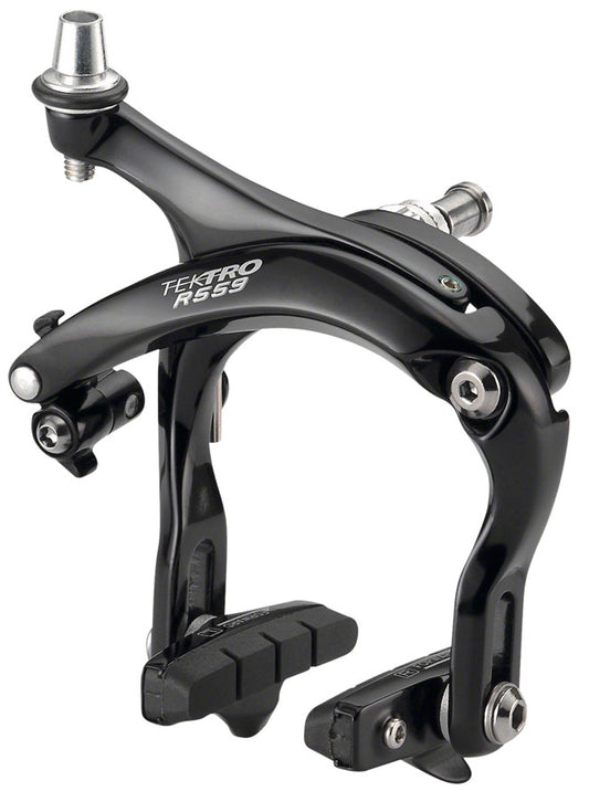 Tektro R559 Road Caliper Brake - Rear Dual Pivot Recessed Nut Mount High Polish BLK Road Caliper Brakes Tektro   