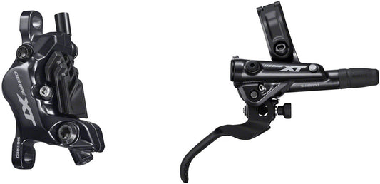 Shimano Deore XT BL-M8100/BR-M8120 Disc Brake Lever - Rear Hydraulic Post Mount 4-Piston Finned Pads I-SPEC EV Clamp Band BLK Disc Brake & Lever Shimano   
