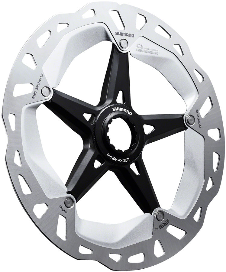 Shimano Deore XT RT-MT800-M Disc Brake Rotor External Lockring - 180mm Center Lock Silver/BLK Disc Rotor Shimano   