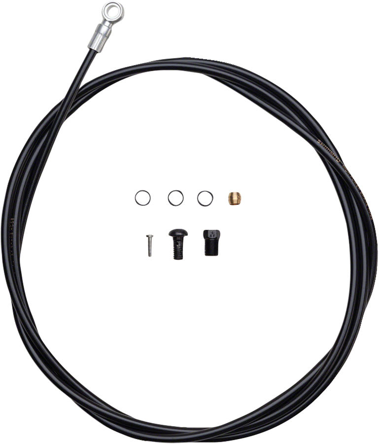 Shimano SM-BH90-SBS High Pressure Disc Brake Hose Kit - Long Silver Banjo Caliper Connector 1700mm BLK Disc Hose and Parts Shimano   