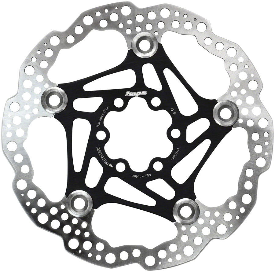 Hope Floating Disc Brake Rotor - 160mm 6-Bolt Black Disc Rotor Hope   