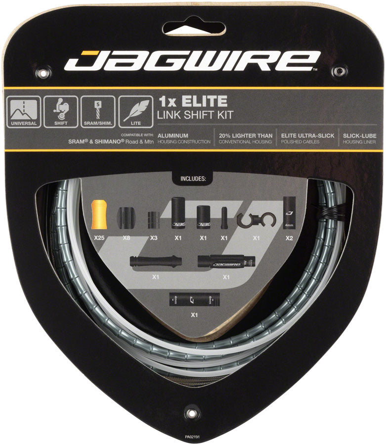 Jagwire 1x Elite Link Shift Cable Kit SRAM/Shimano Polished Ultra-Slick Cable Ltd. Gray Cables and Housing Jagwire   