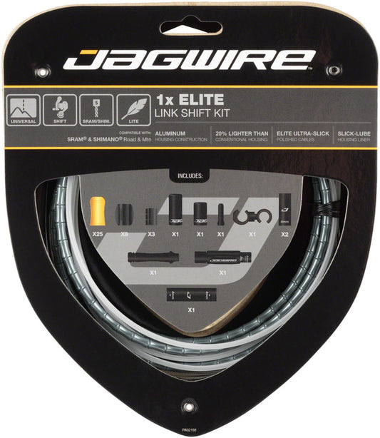 Jagwire 1x Elite Link Shift Cable Kit SRAM/Shimano Polished Ultra-Slick Cable Ltd. Gray Cables and Housing Jagwire   