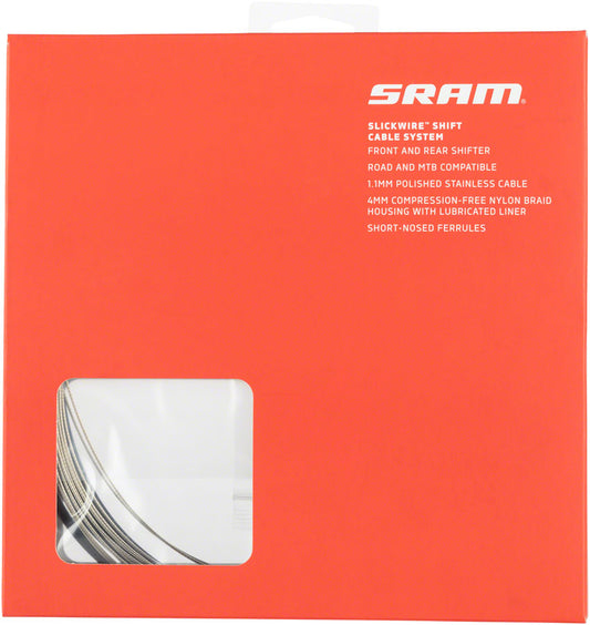 SRAM SlickWire Shift Cable Housing Kit - Road/MTB 4mm Nylon Braided BLK Cables and Housing SRAM   