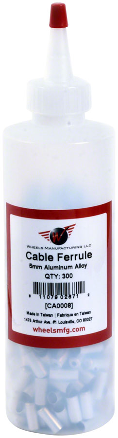 Wheels Manufacturing Cable Housing Ferrule - Alloy 5mm Bottle of 300