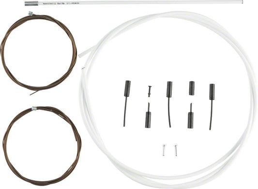 Shimano Dura-Ace R9100 SP41 Polymer-Coated Derailleur Cable Set White Cables and Housing Shimano   