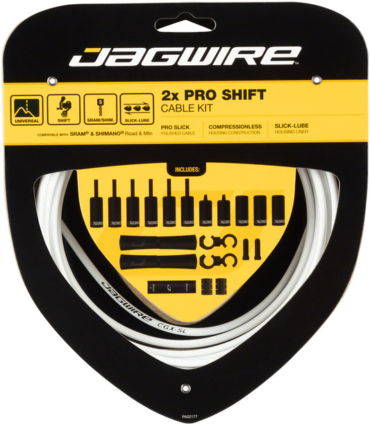 Jagwire Pro Shift Kit Road/Mountain SRAM/Shimano White Cables and Housing Jagwire   