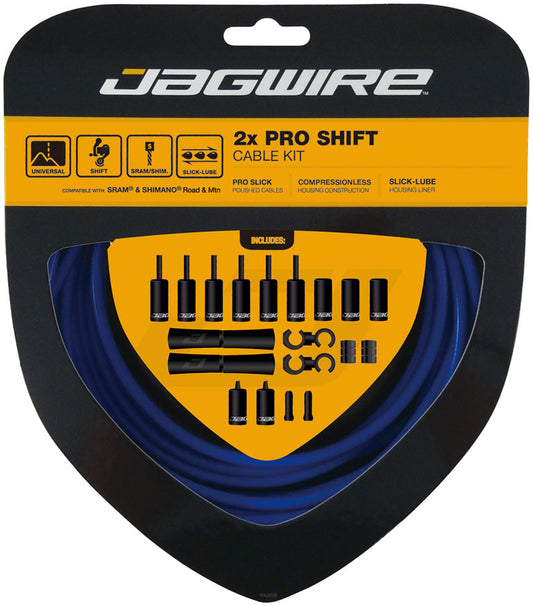 Jagwire Pro Shift Kit Road/Mountain SRAM/Shimano SID Blue Cables and Housing Jagwire   