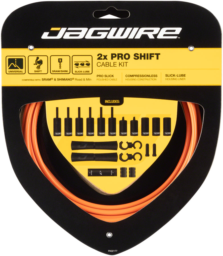 Jagwire Pro Shift Kit Road/Mountain SRAM/Shimano Orange Cables and Housing Jagwire   