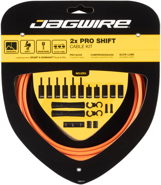 Jagwire Pro Shift Kit Road/Mountain SRAM/Shimano Orange Cables and Housing Jagwire   