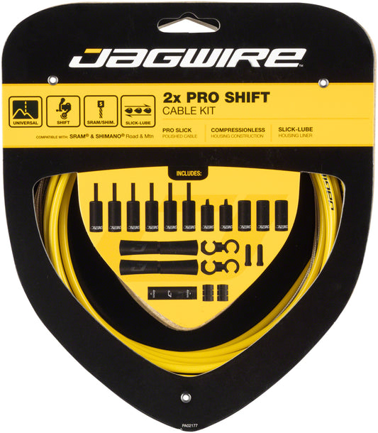 Jagwire Pro Shift Kit Road/Mountain SRAM/Shimano Yellow Cables and Housing Jagwire   