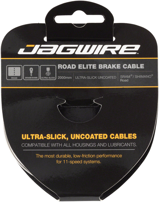 Jagwire Elite Ultra-Slick Brake Cable 1.5x2000mm Polished Slick Stainless SRAM/Shimano Road Cables and Housing Jagwire   