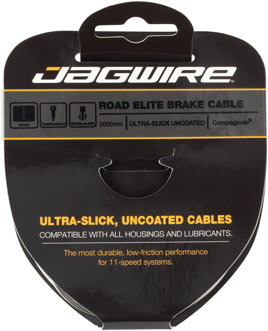Jagwire Elite Ultra-Slick Brake Cable 1.5x2000mm Polished Slick Stainless Campagnolo Cables and Housing Jagwire   