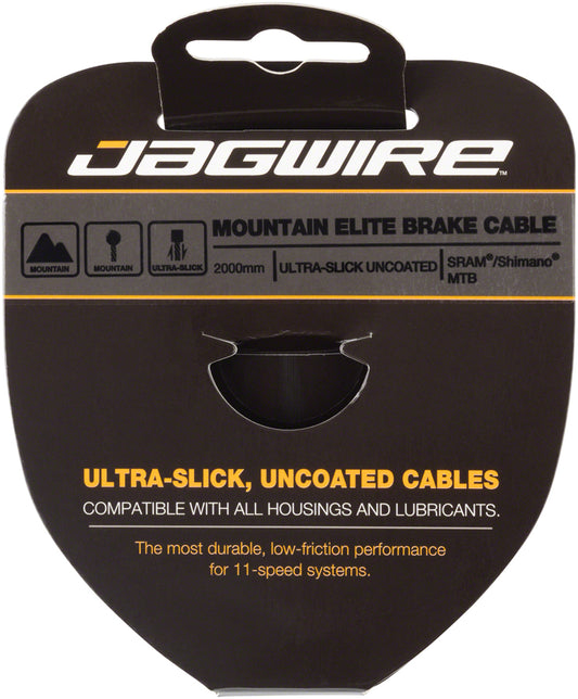 Jagwire Elite Ultra-Slick Brake Cable 1.5x2000mm Polished Slick Stainless SRAM/Shimano MTB Cables and Housing Jagwire   