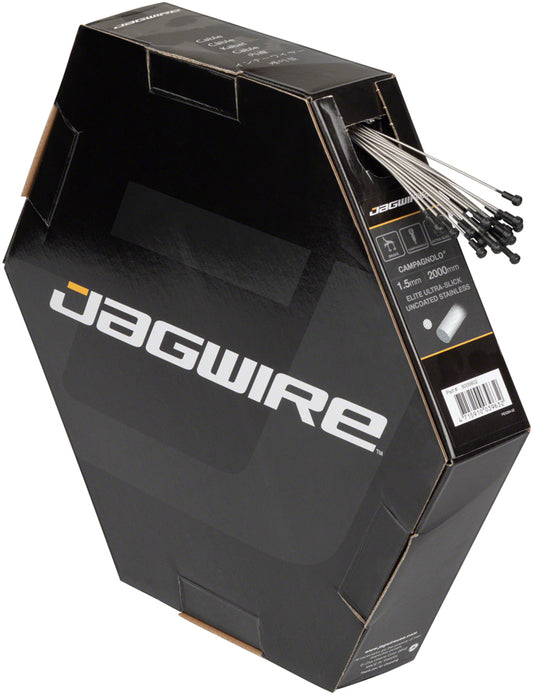 Jagwire Elite Ultra-Slick Brake Cable 1.5x2000mm Polished Slick Stainless Campagnolo Box of 25 Cables and Housing Jagwire   
