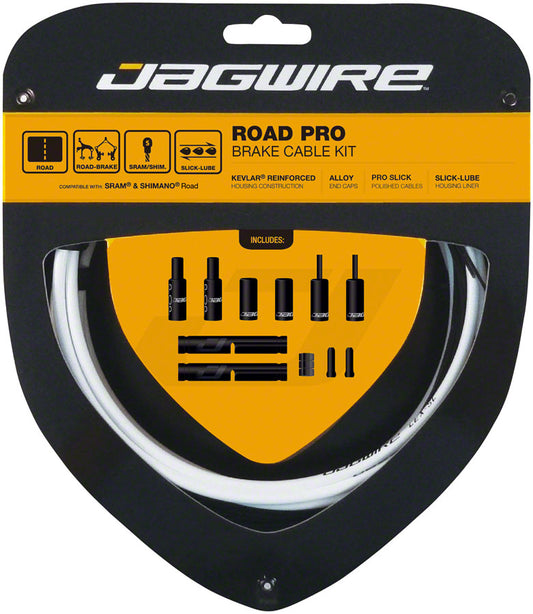 Jagwire Pro Brake Cable Kit Road SRAM/Shimano White Cables and Housing Jagwire   