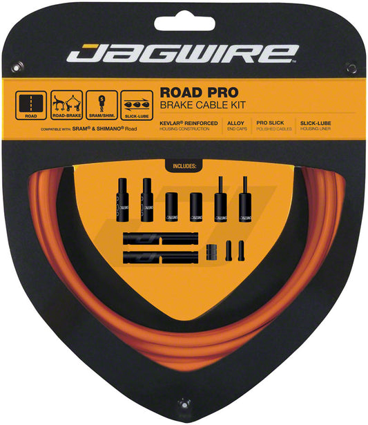 Jagwire Pro Brake Cable Kit Road SRAM/Shimano Orange Cables and Housing Jagwire   