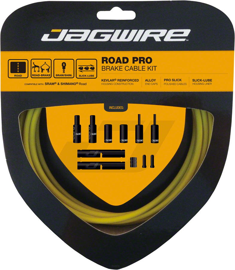 Jagwire Pro Brake Cable Kit Road SRAM/Shimano Yellow Cables and Housing Jagwire   