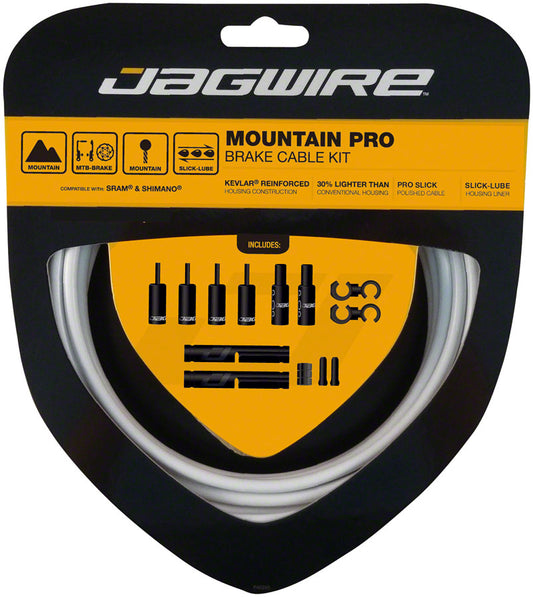 Jagwire Pro Brake Cable Kit Mountain SRAM/Shimano White Cables and Housing Jagwire   
