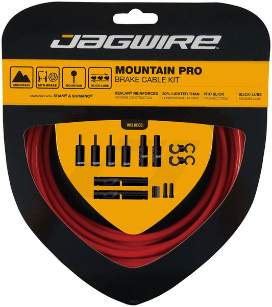 Jagwire Pro Brake Cable Kit Mountain SRAM/Shimano Red Cables and Housing Jagwire   