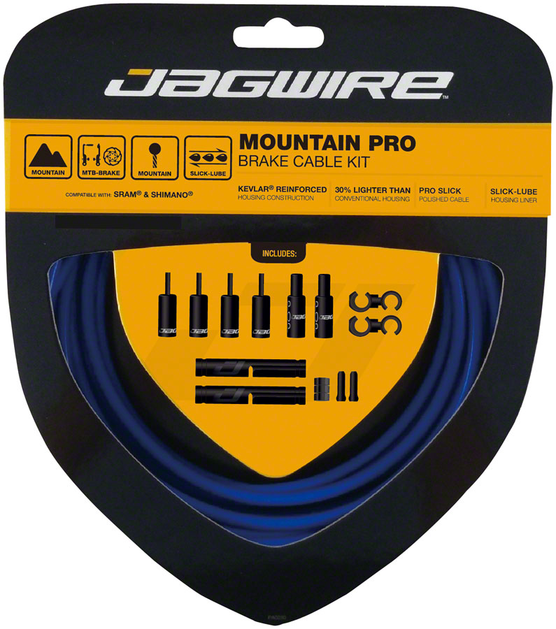 Jagwire Pro Brake Cable Kit Mountain SRAM/Shimano SID Blue Cables and Housing Jagwire   