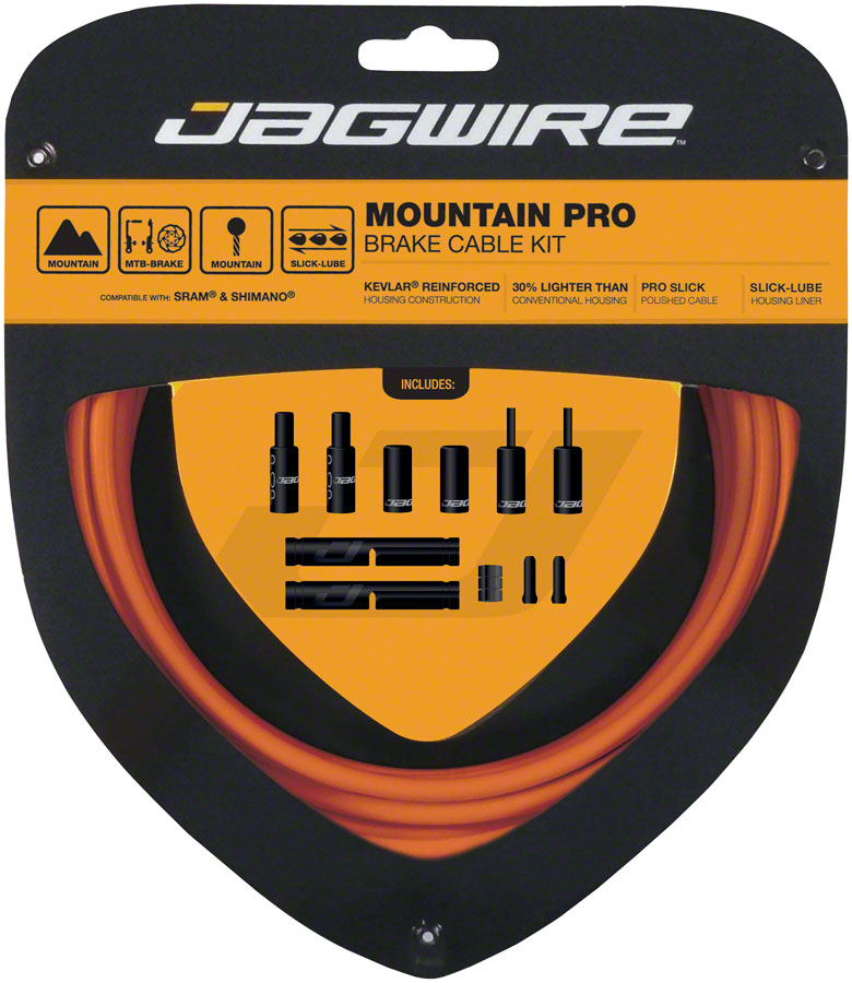 Jagwire Pro Brake Cable Kit Mountain SRAM/Shimano Orange Cables and Housing Jagwire   