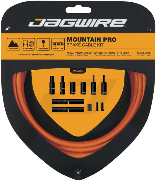 Jagwire Pro Brake Cable Kit Mountain SRAM/Shimano Orange Cables and Housing Jagwire   