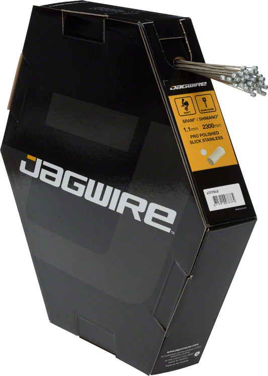 Jagwire Pro Shift Cable - 1.1 x 2300mm Polished Slick Stainless Steel For SRAM/Shimano Box of 50 Cables and Housing Jagwire   