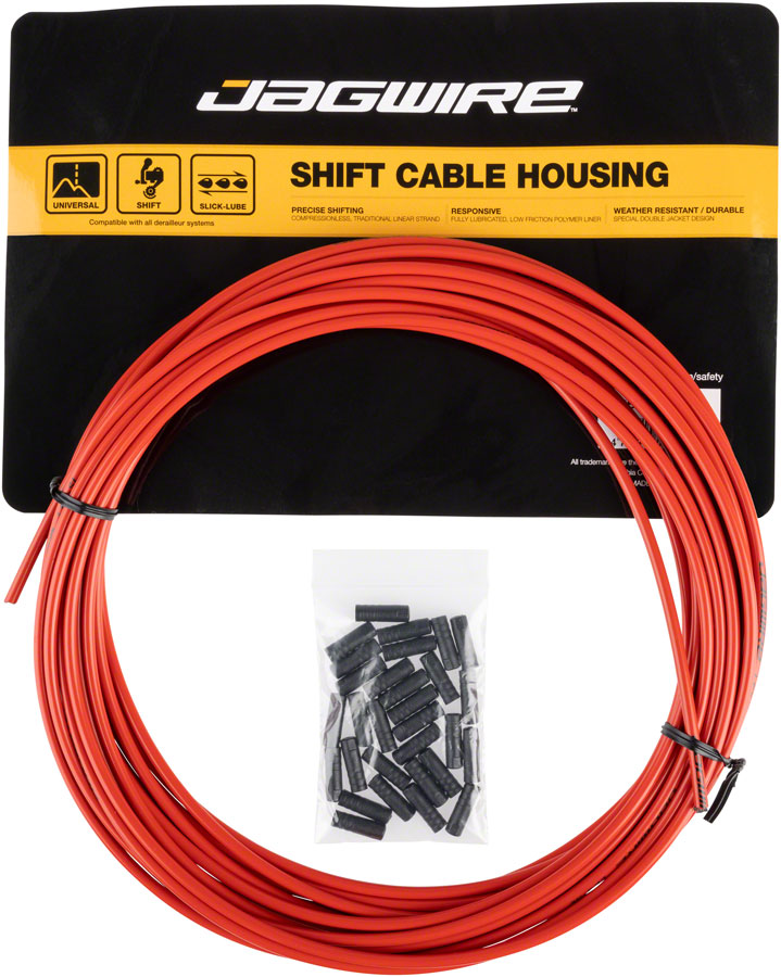 Jagwire 4mm Sport Derailleur Housing with Slick-Lube Liner 10M Roll Red Cables and Housing Jagwire   