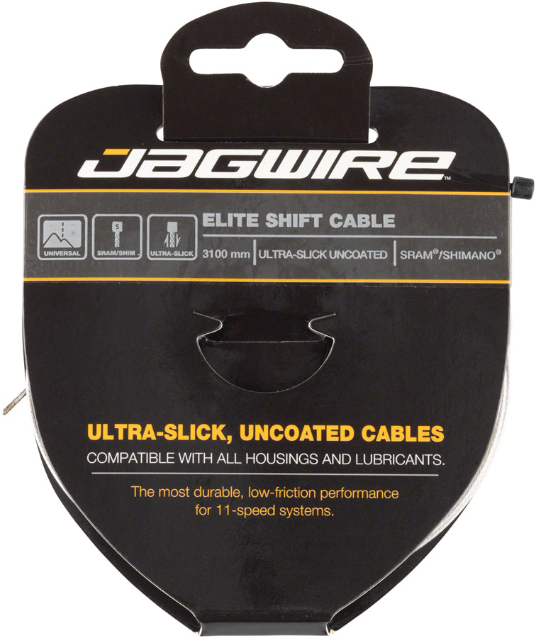 Jagwire Elite Ultra-Slick Shift Cable - 1.1 x 3100mm Polished Stainless Steel For SRAM/Shimano Cables and Housing Jagwire   