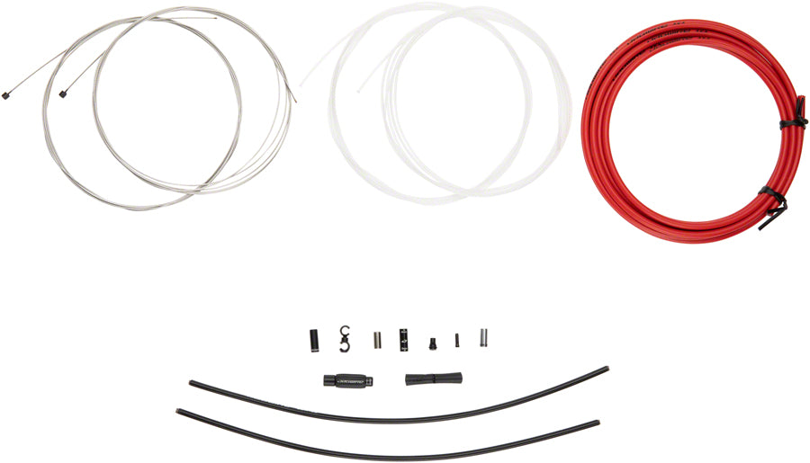 Jagwire Elite Sealed Shift Cable Kit -  SRAM/Shimano Ultra-Slick Uncoated Cables Red Cables and Housing Jagwire   