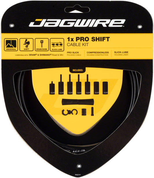 Jagwire 1x Pro Shift Kit Road/Mountain SRAM/Shimano Black Cables and Housing Jagwire   