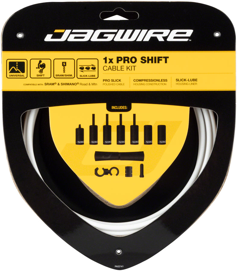 Jagwire 1x Pro Shift Kit Road/Mountain SRAM/Shimano White Cables and Housing Jagwire   