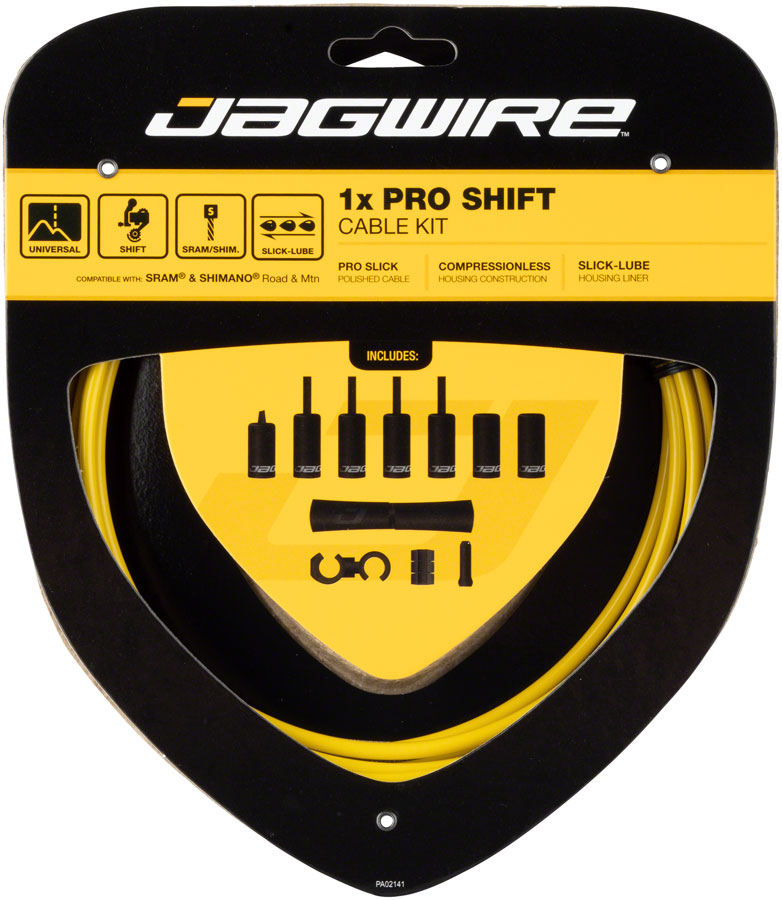Jagwire 1x Pro Shift Kit Road/Mountain SRAM/Shimano Yellow Cables and Housing Jagwire   