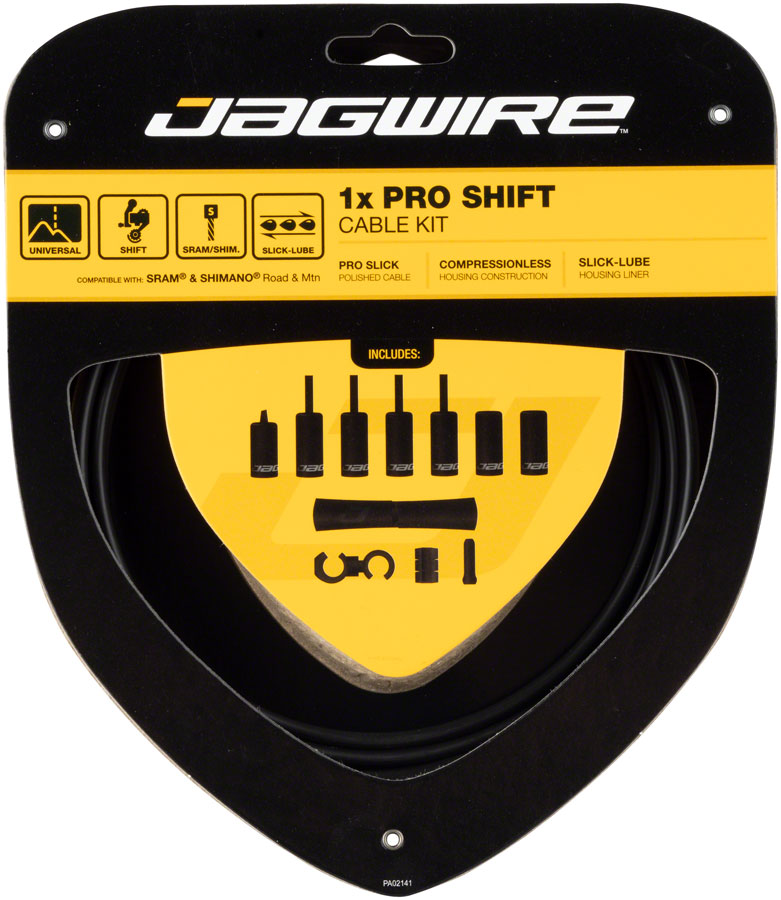 Jagwire 1x Pro Shift Kit Road/Mountain SRAM/Shimano Stealth Black Cables and Housing Jagwire   