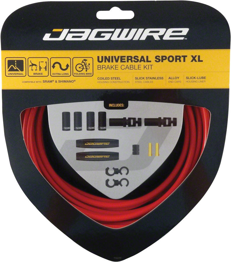 Jagwire Universal Sport Brake XL Kit Red Cables and Housing Jagwire   